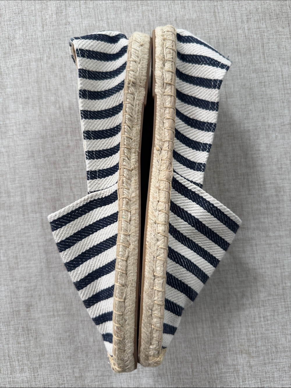 Land’s End Espadrille Women’s 11 Flat Breton Navy Stripe classic preppy NEW - Picture 3 of 9